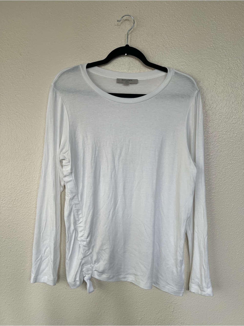 AllSaints White Long Sleeve Top size Large